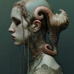 'Cling', AI Illustration by Mez Breeze